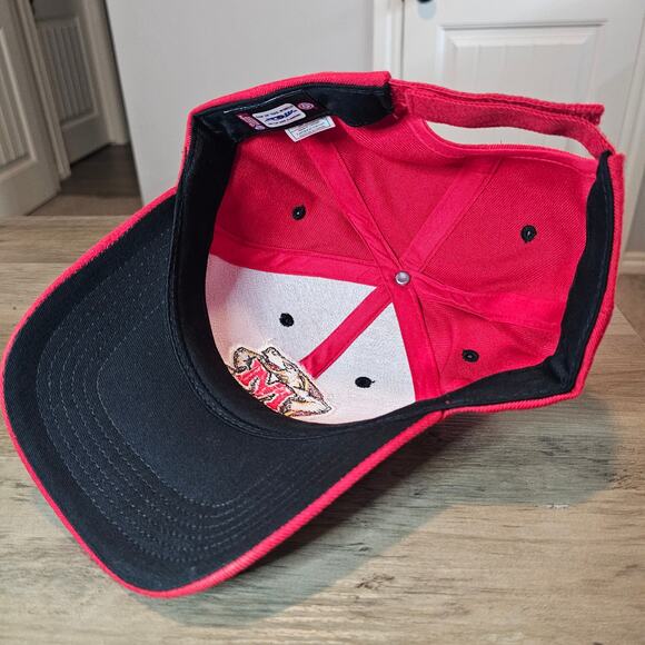 Vintage Maryland Terrapins Strapback Hat Cap Red NCAA Adjustable Wool ACC Terps - Picture 8 of 10